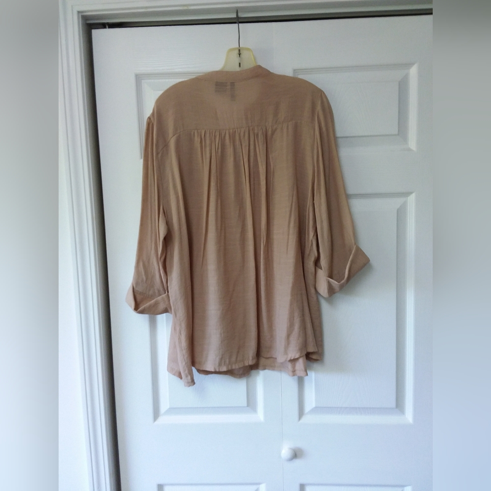Beige Button-Up Blouse - Picture 5 of 6